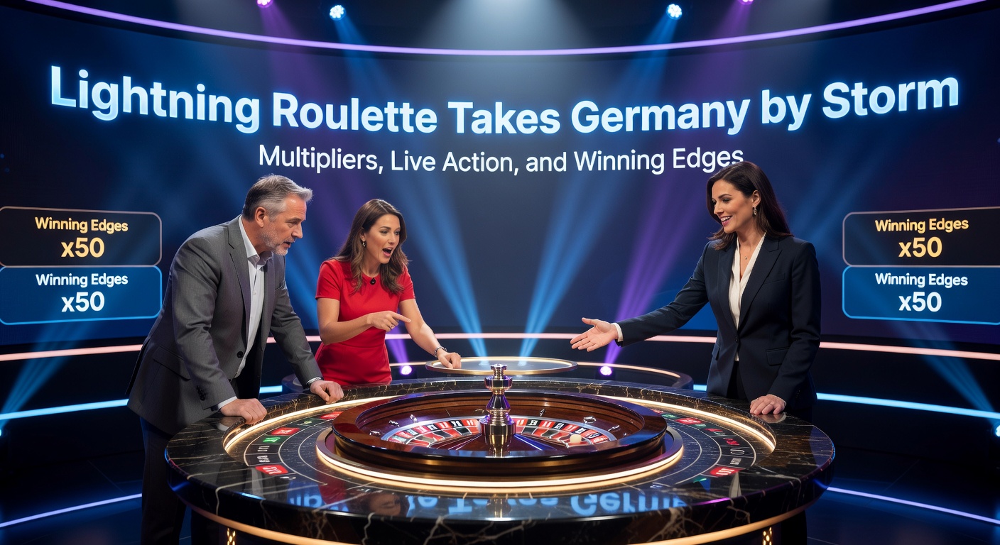 Live-Stream eines Lightning-Roulette-Tisches mit leuchtenden Multiplikatoren und Dealer in Action